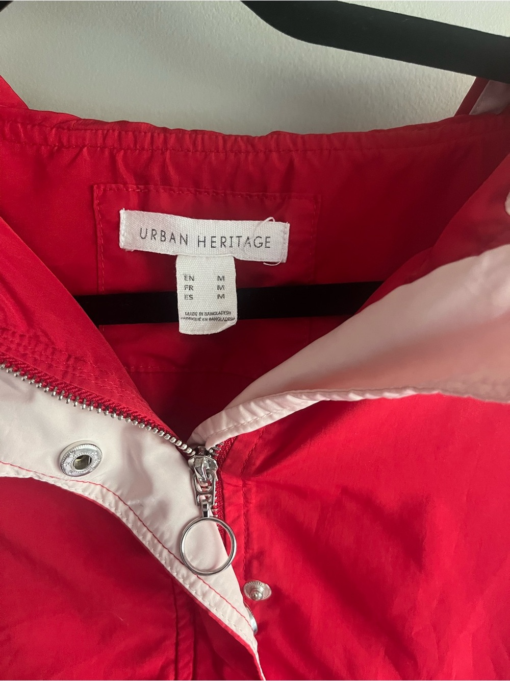 Urban Heritage Red White Black Colorblock Bomber Jacket - Picture 2 of 3